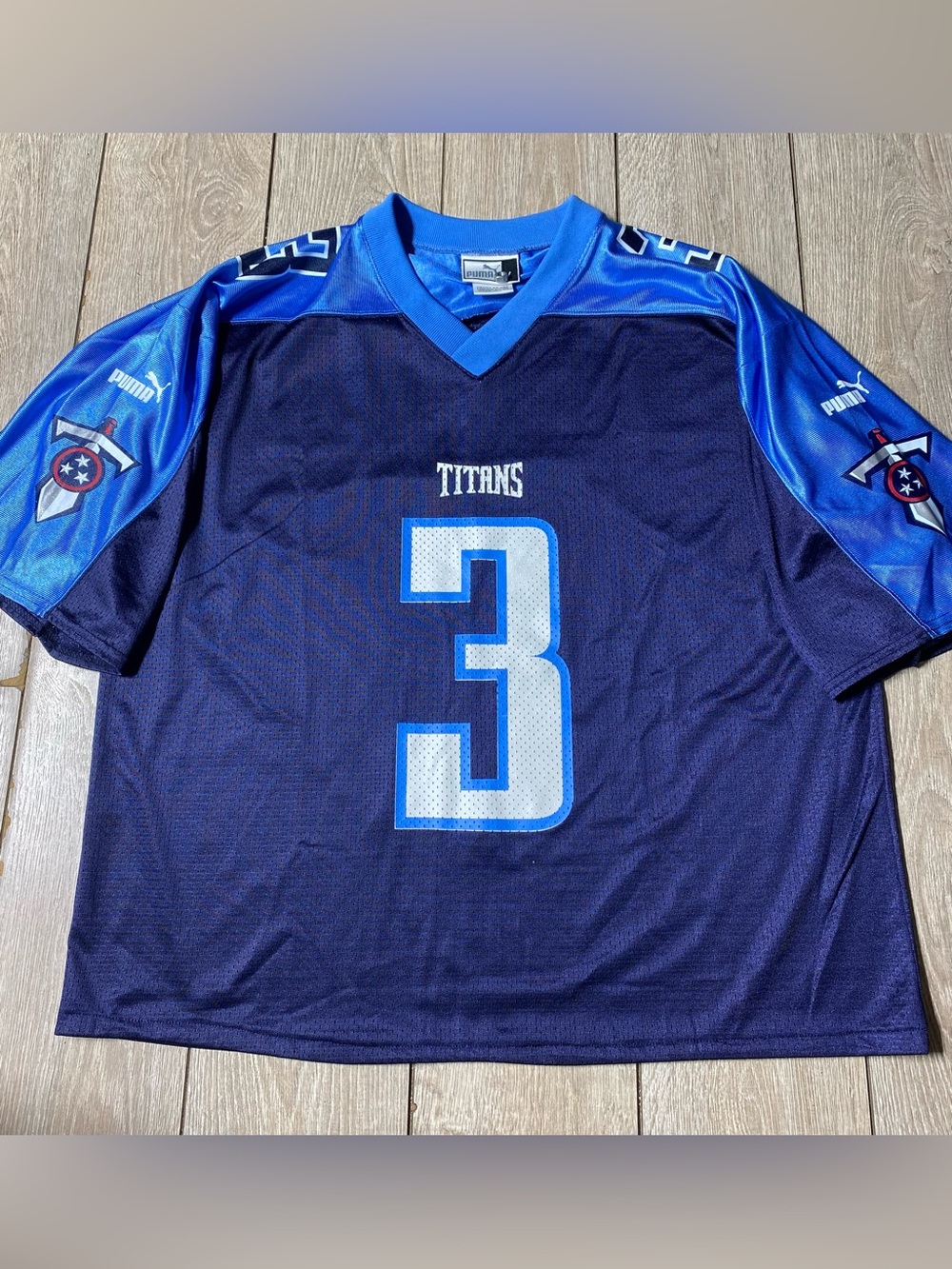 Tennessee Titans Puma Vtg L Made in USA Del Greco Football Jersey #3 Year 2000